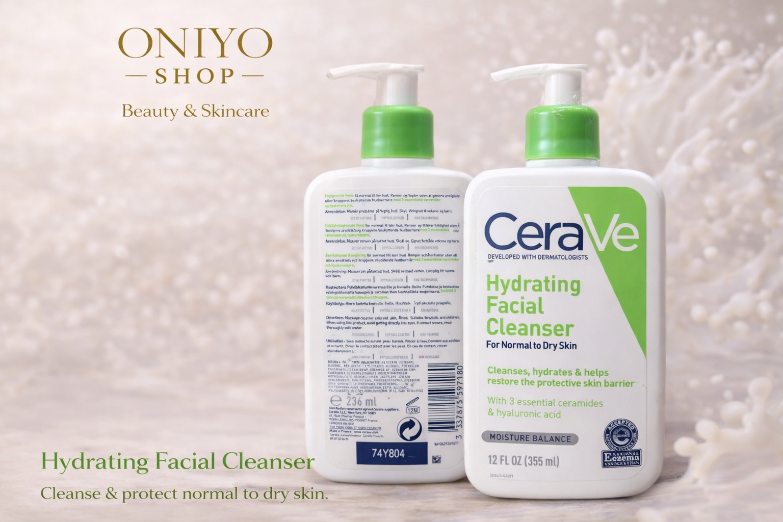 CeraVe Hydrating Facial Cleanser 355ml (Normal to Dry Skin)